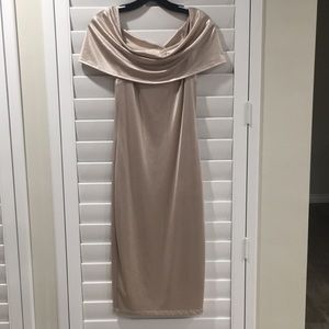 Gold Champaign color stretch material dress